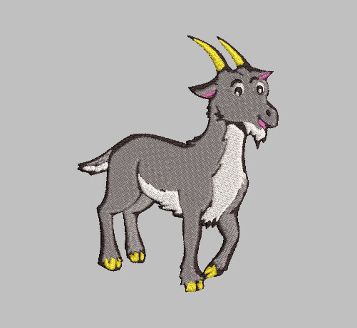 Goat Machine Embroidery Design Etsy