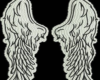 angel wings machine embroidery design