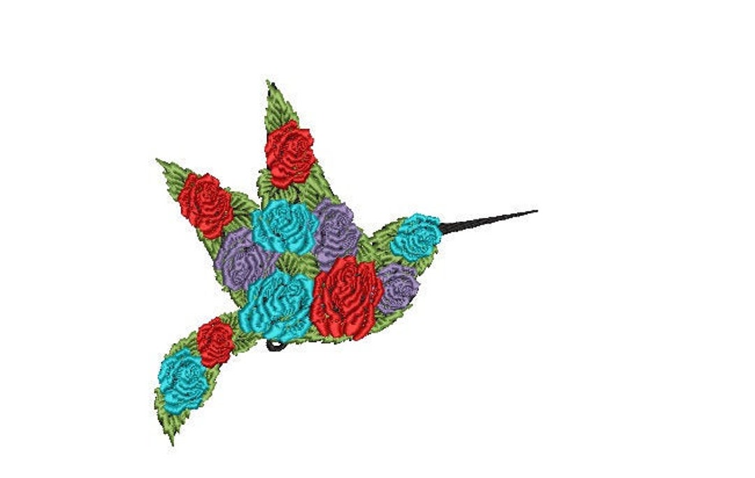 Hummingbird Machine Embroidery Design Etsy