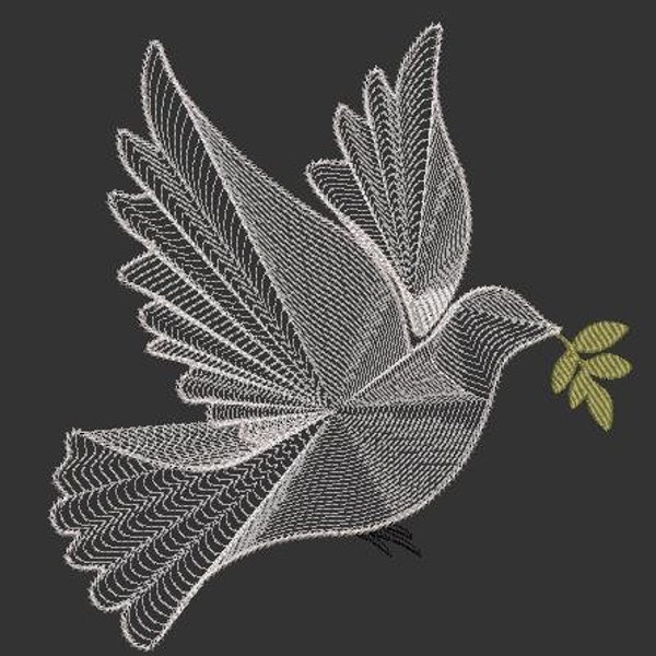 Dove machine embroidery design-3 sizes