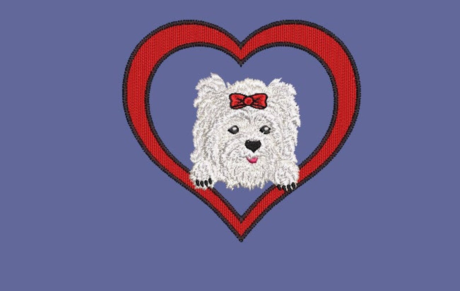 Maltese Machine Embroidery Design 4 Sizes Etsy