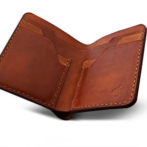 VERFUL cartera de cuero Bifold cosida a mano, billetera para hombres, idea de regalo, billetera vegtan, cuero curtido con vegetales, billetera personalizada