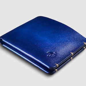 Billetera de cuero plegable personalizada OPEN WALLET cosida a mano Idea de regalo Billetera de hombre Billetera de cuero curtido vegetal