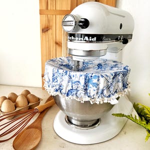 Blue China Mixer Cover, Kitchenaid Cover, Bowl Cover, Mixer Bowl Cover, Kitchenaid Mixer Cover, Gift for mom,