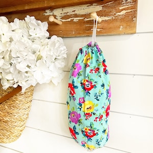 Sweet Romance Plastic bag holder, hanging bag holder, plastic bag dispenser, kitchen bag storage, recycle bag holder, grocery bag holder
