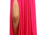 plus size double slit maxi skirt