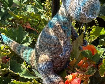 Terry the hand knitted T Rex