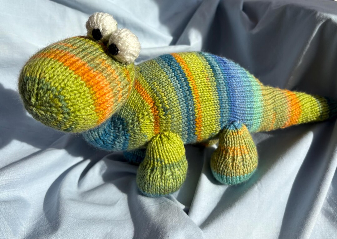 Bronty the Hand Knitted Brontosaurus - Etsy