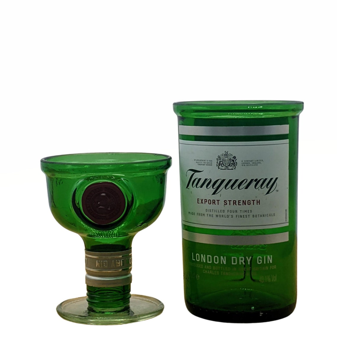 Tanqueray gin bottle glasses gin glasses holiday gift for Etsy