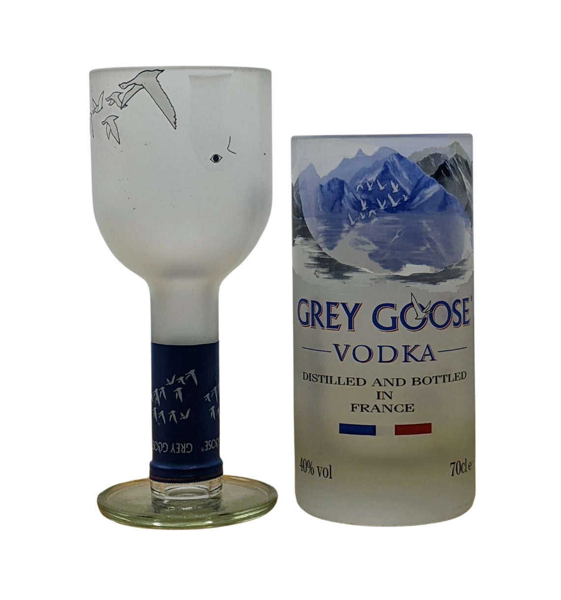 Grey Goose Vodka bottle drinking glasses | Etsy