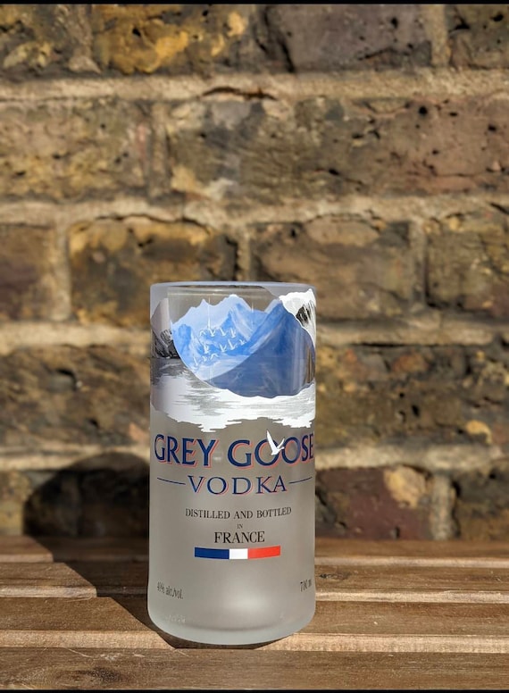 Grey Goose Vodka bottle glass, recycled vodka bottle glass, eco-friendly  birthday gift for sister, Valentine's Day gift for vodka lover