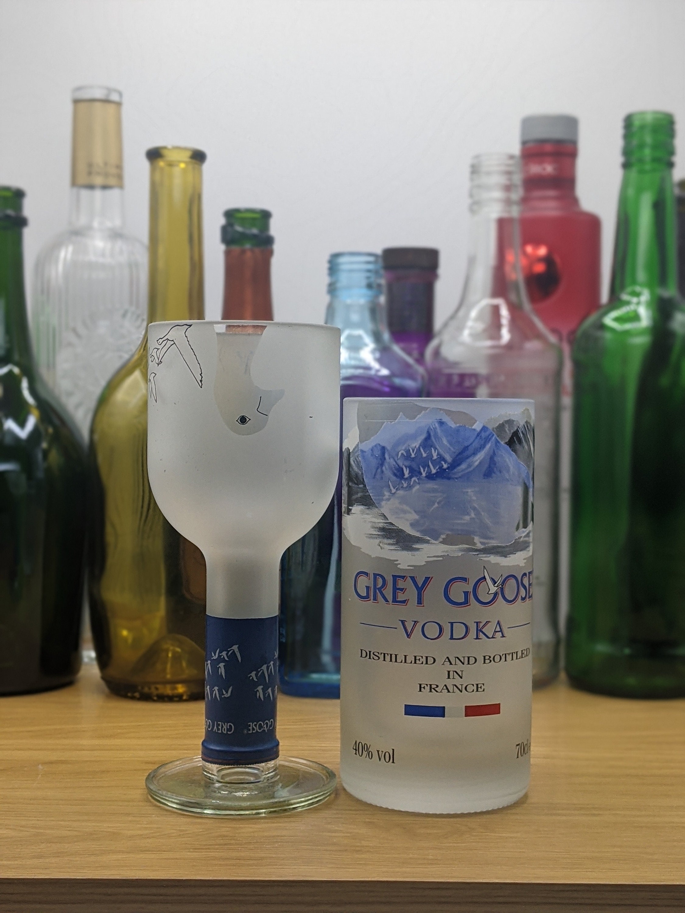 Grey Goose Vodka Bottle Glass Set Recycled Vodka Bottle 