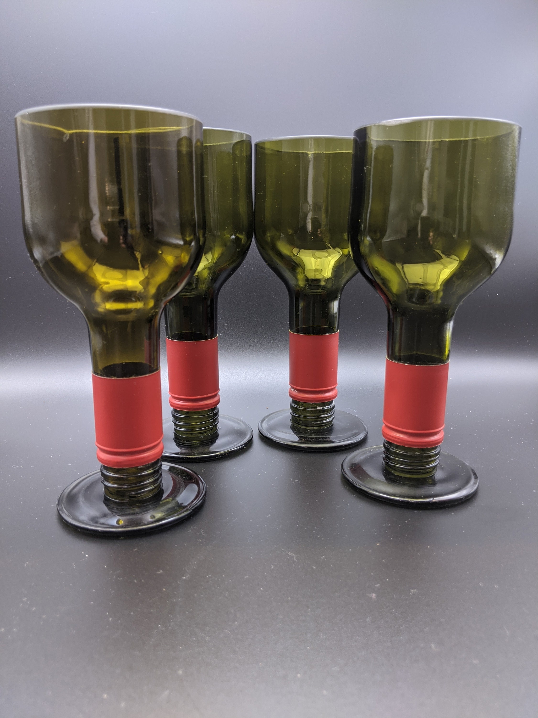 Recycled wine bottle glasses, Eco-friendly wine glasses, recycled wine  bottles glass, wedding present for couple, house warming gift