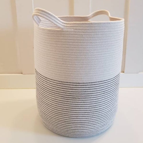 Made to Order Tall XL Rope Basket With Handles Etsy
