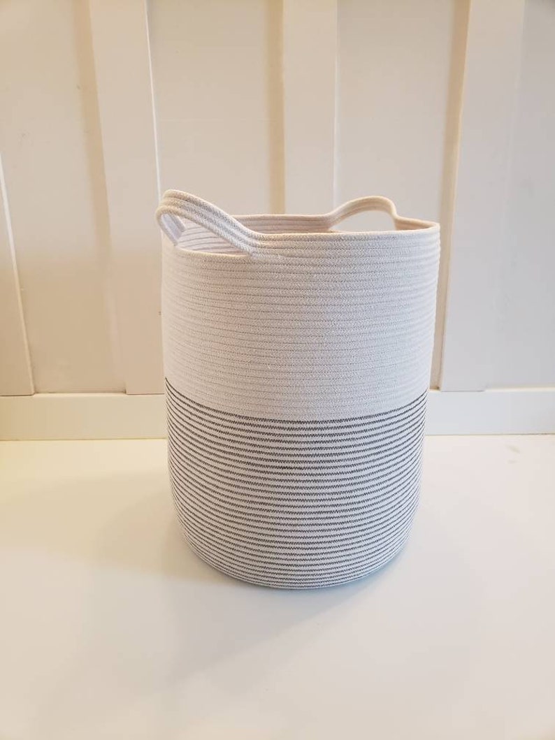 Made to Order Tall XL Rope Basket With Handles Etsy