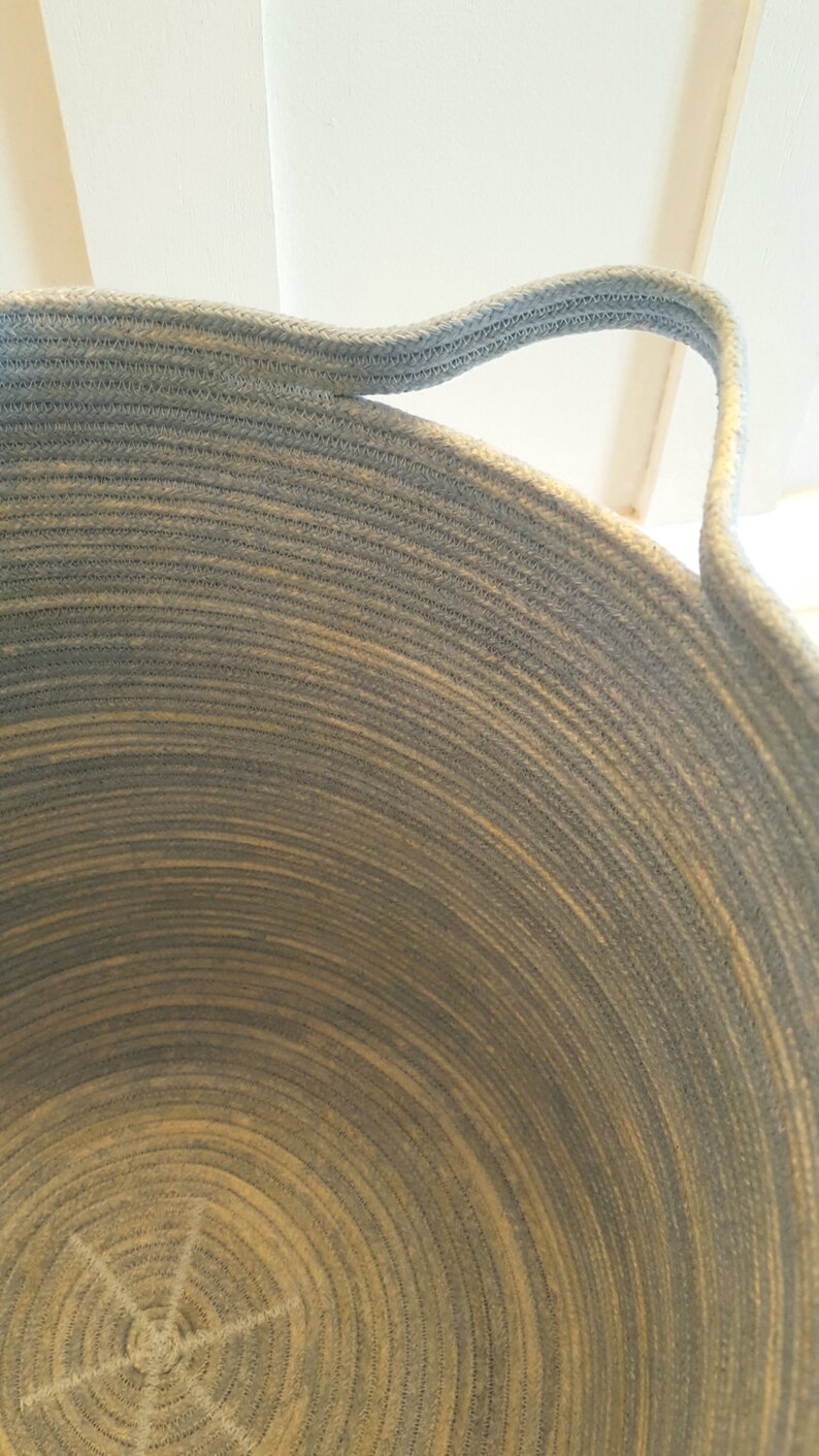 Denim Rope Basket with Tassels Etsy