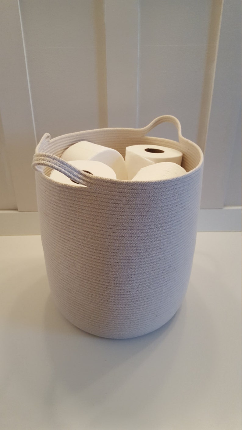 Extra Large All White Rope Basket With Handles Etsy