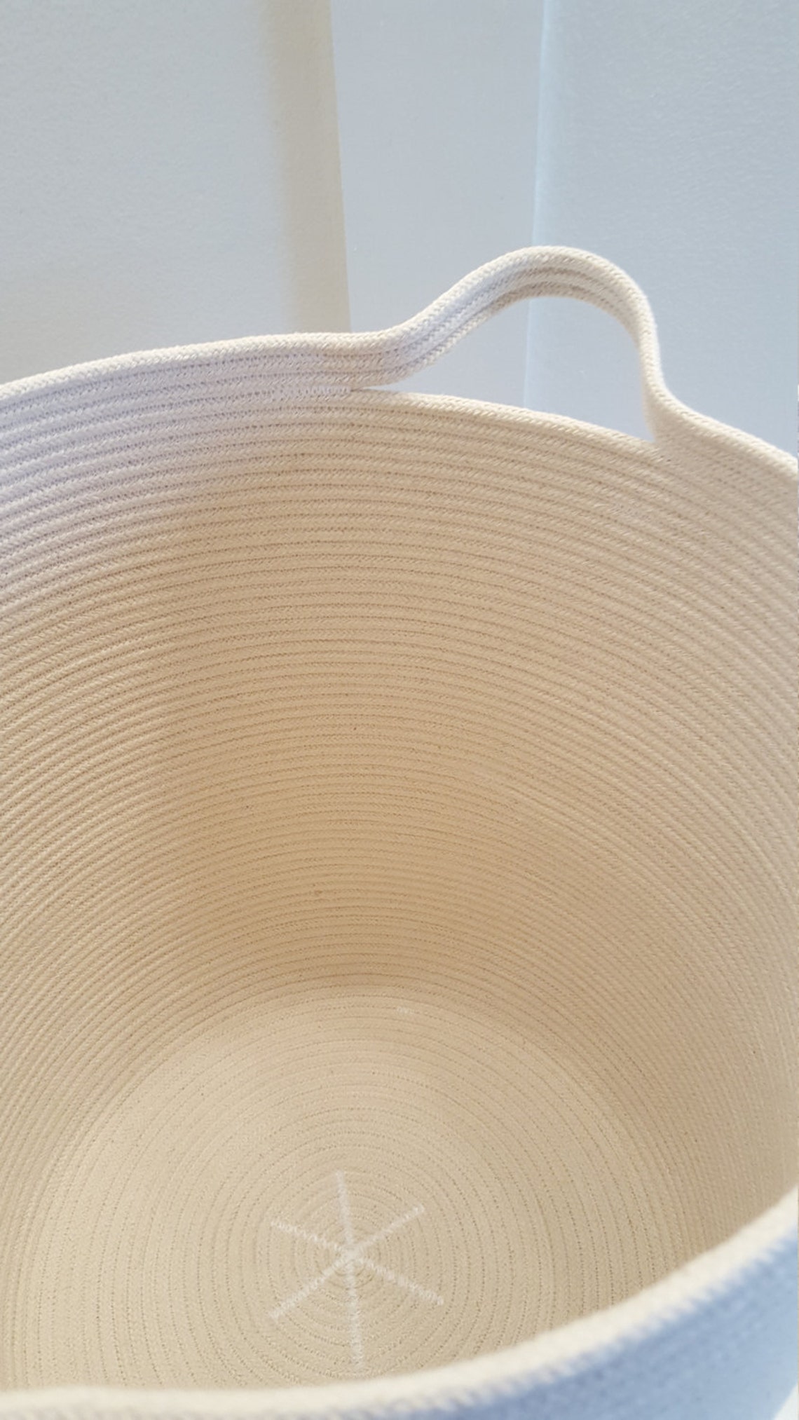 Extra Large All White Rope Basket With Handles Etsy