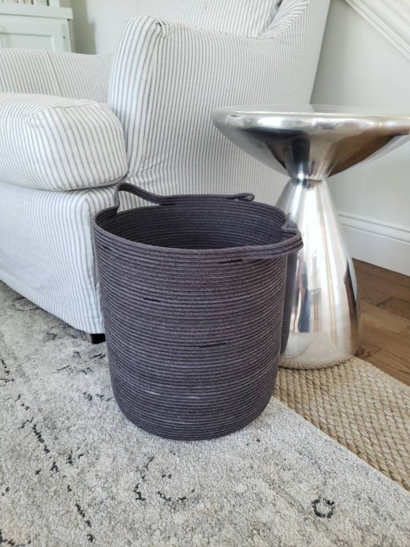 XL Black Rope Basket Etsy