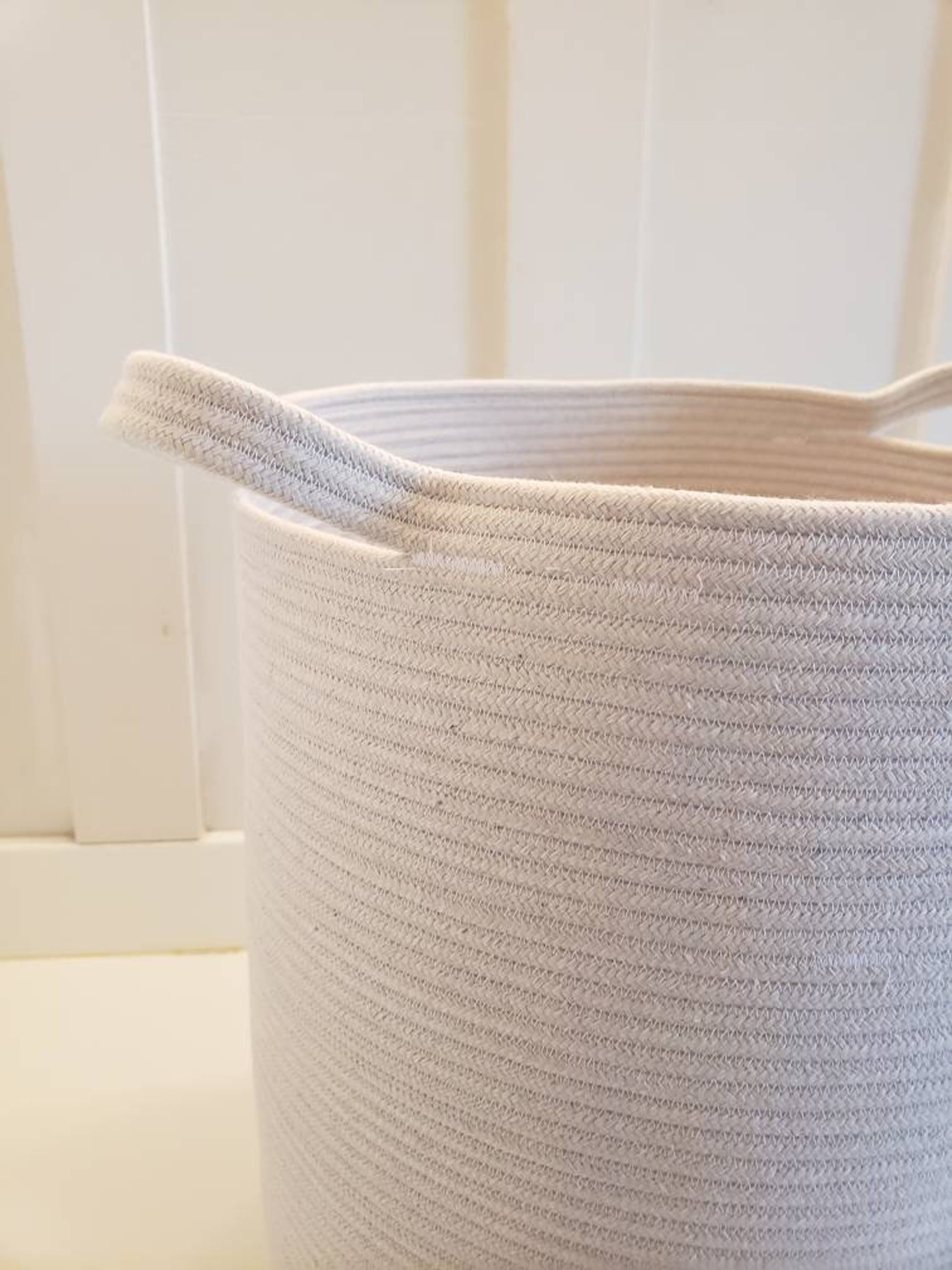 Extra Large All White Rope Basket With Handles Etsy