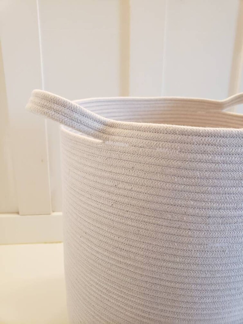 Extra Large All White Rope Basket With Handles Etsy