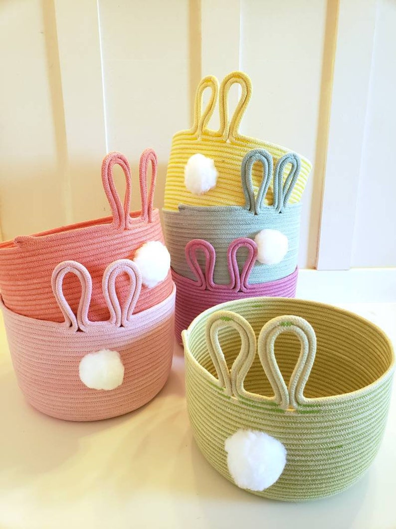 Rope Easter Bunny Baskets Etsy