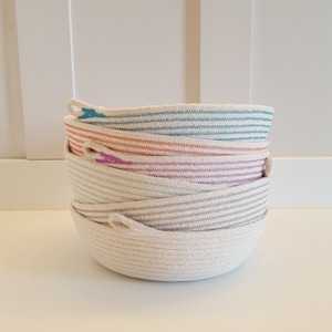 Rope Bowls, Various Sizes. Storage Bowls Made of Cotton Clothesline. Entry  Way Basket. 