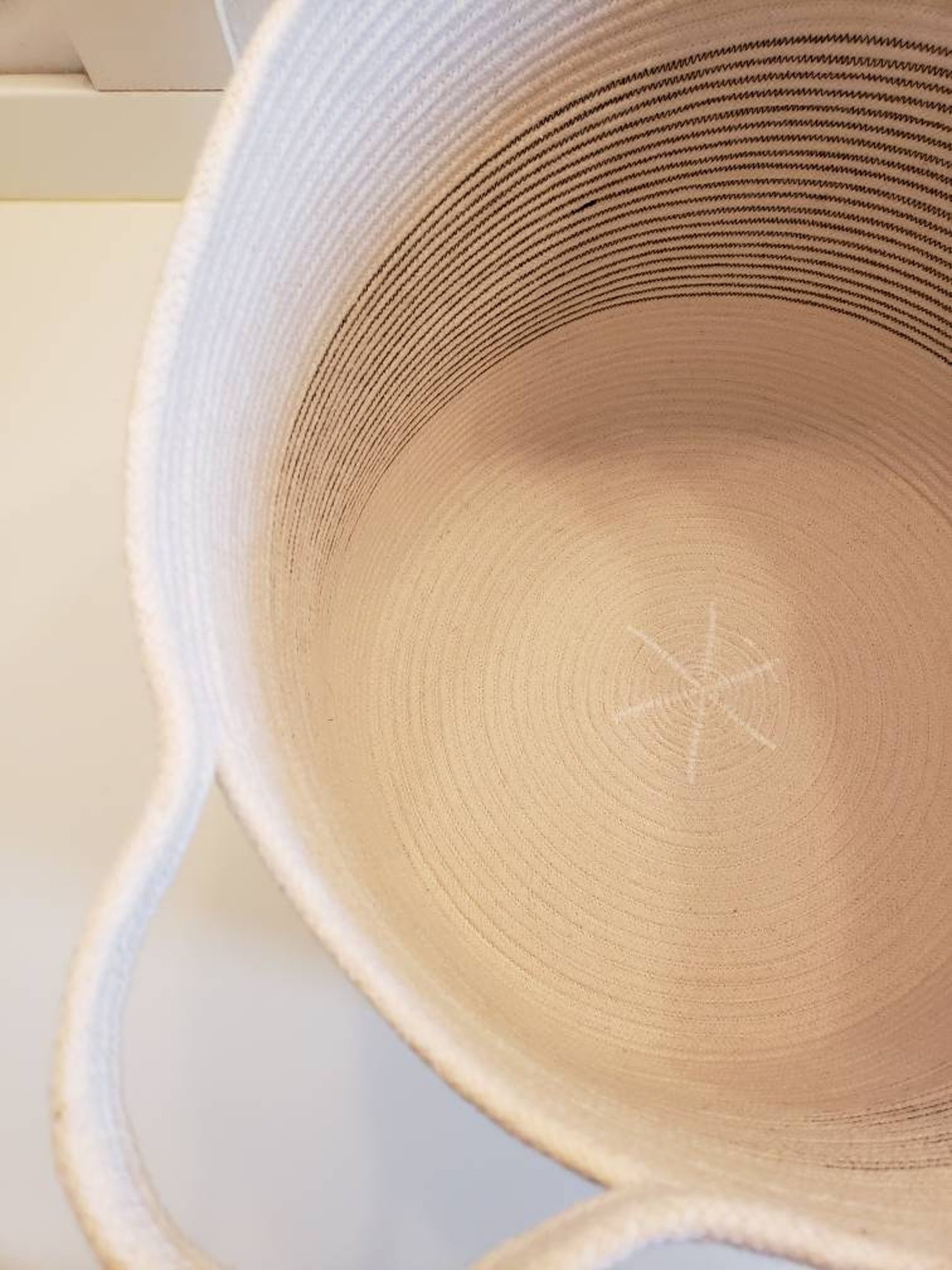 Made to Order XL Stripe Rope Basket With Handles Etsy