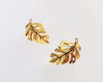 Pendientes hawaianos de monstera