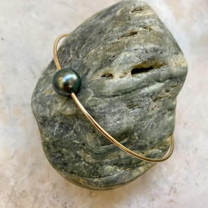 Tahitian Pearl + Gold Filled Bangle