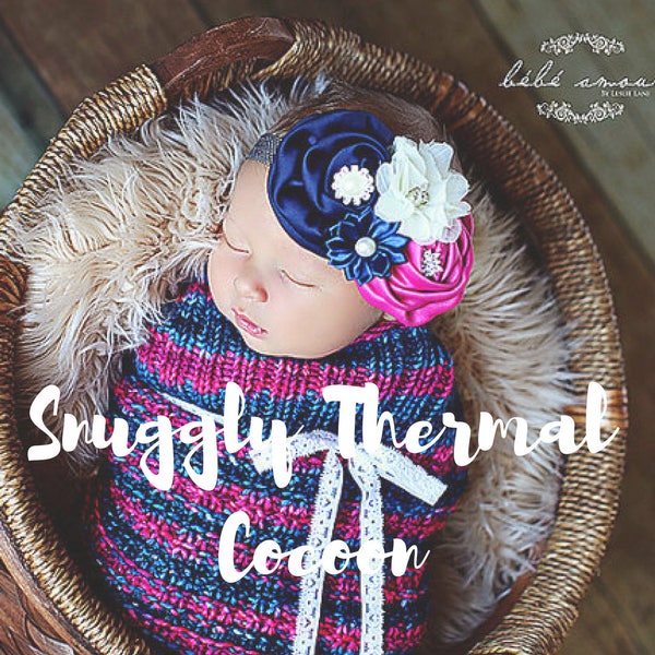 Snuggly Thermal PATTERN Knit Newborn Cocoon