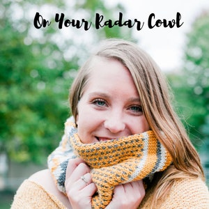 On Your Radar Cowl Knitting PATTERN- Digital PDF download, colorwork knitted cowl