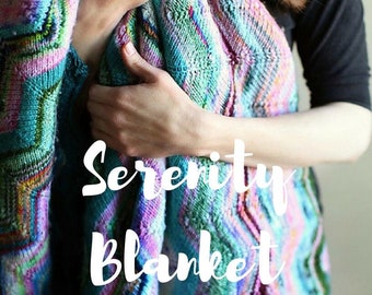 Serenity Blanket PATTERN, Knitting Pattern, INSTANT DOWNLOAD