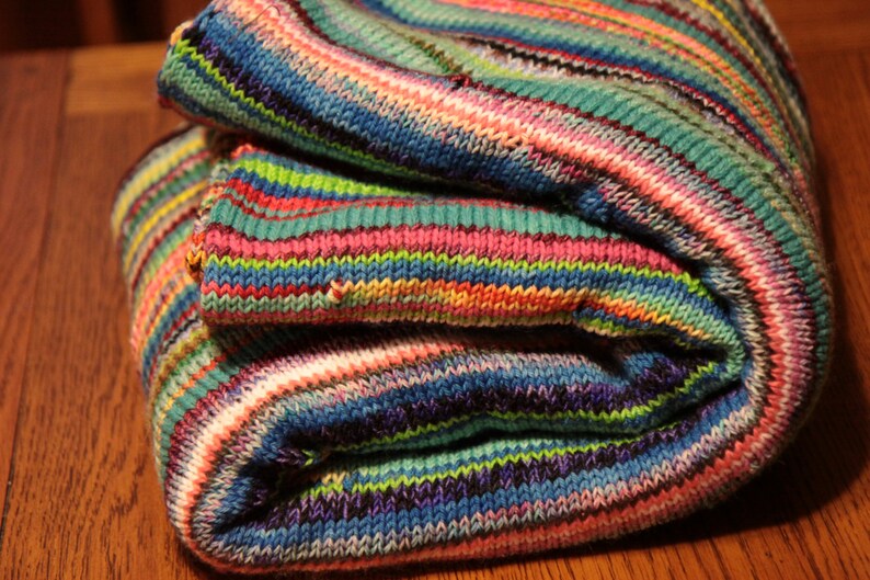 Lap Blanket Multicolored Chunky Knit Warm Soft Merino Wool Etsy
