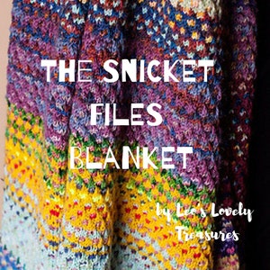 The Snicket Files Blanket PATTERN, Knitting Pattern, INSTANT DOWNLOAD, knitted blanket