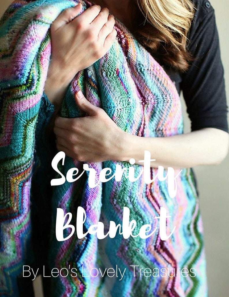 Serenity Blanket PATTERN, Knitting Pattern, INSTANT DOWNLOAD image 1