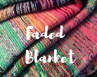 Utilizza i tuoi avanzi di filato! Schema per lavorare a maglia una coperta effetto sbiadito: punto legaccio con avanzi di filato (download PDF)