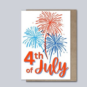 Printable 4th of July Fireworks Card, Digital Download