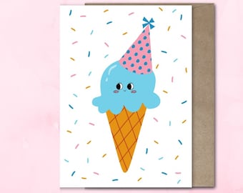 Druckbare Eis Geburtstagskarte, digitaler Download
