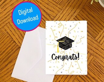 Printable Graduation Card, Digital Download