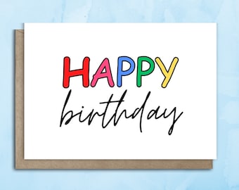 Printable Happy Birthday card, digital download