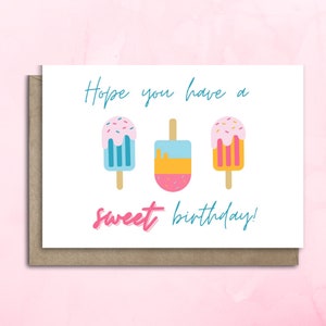 Printable Popsicle Birthday Card, Digital download