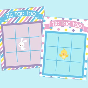 Jeu de morpion de Pâques. Jeu de morpion à imprimer pour panier de Pâques, fête de Pâques, activité de classe de Pâques. Téléchargement numérique instantané 2 cartes