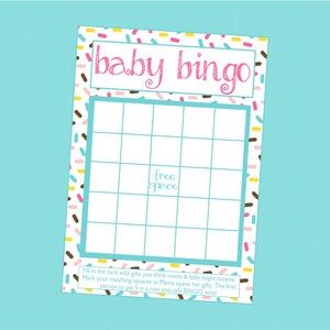 Sprinkle Baby Bingo Baby Shower Game, Donut or Ice Cream Baby Shower or ...