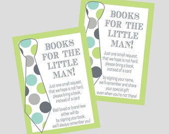 Books for Baby Cards, Books for the Little Man Cards, Little Man Baby Shower, Mustache Bash, Boy Baby Shower. Instant Digital Download