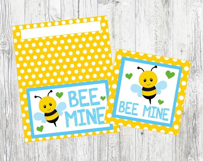 Bee Mine Valentine Tags and Bag Toppers. Instant Digital - Etsy