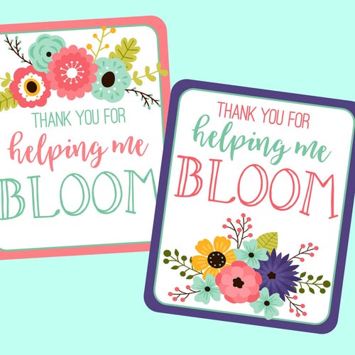 Thank You For Helping Me Bloom Glitter Banner | Teacher Appreciation, Graduation, Mother’s Day Decor