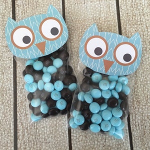 Owl Bag Topper. Perfect Party Favor Topper for Fall Baby Shower, Woodland Baby Shower, Woodland Birthday Party, or