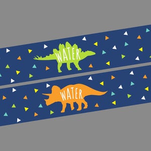 Dinosaur Water Bottle Labels. Dinosaur Party Water, Triceratops, Stegosaurus Water Bottle Labels. Instant Digital Download. Dino Party.