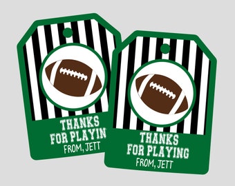 Personalized Football Party Favor Tag. THANKS FOR PLAYING. Printable, Digital Football Favor Tag. Football Birthday, Football Party